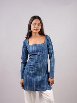 NISHORAMA - Blue Ishita Sleeved Corset Kurti