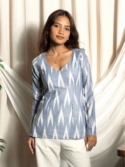 NISHORAMA - Blue Nisa Full Sleeved Kurti