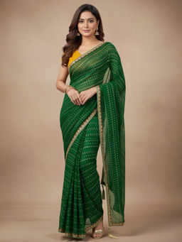 Akhilam - Silk Blend Embellished Designer Maroon Saree With Unstitched Blouse