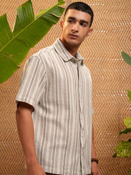 HIGHLANDER - Men's Beige Oversized Shirt