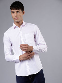 HIGHLANDER - Men's Pink Slim Fit Checked Casual Shirt