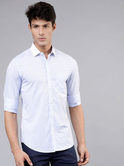 HIGHLANDER - Men's Blue Slim Fit Checked Casual Shirt