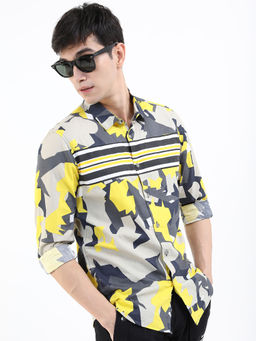 HIGHLANDER - Men's Slim Fit Printed Shirt