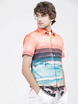 HIGHLANDER - Multi-Colour Men's Slim Fit Shirt