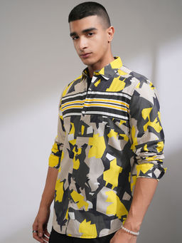 HIGHLANDER - Multi-Colour Men's Printed Slim Fit Shirt