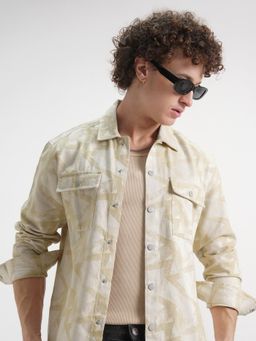 HIGHLANDER - Men's Light Beige Oversized Shirt