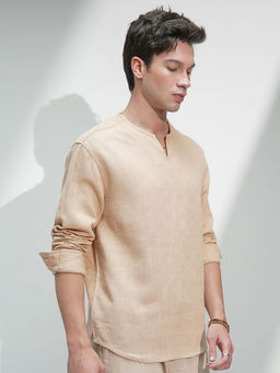 HIGHLANDER - Beige Solid Shirt