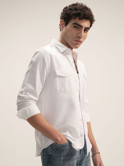 HIGHLANDER - White Slim Fit Shirt