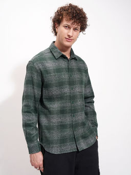 HIGHLANDER - Green Checks Relaxed Fit Shirt