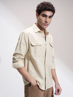 HIGHLANDER - Cream Relaxed Fit Shirt