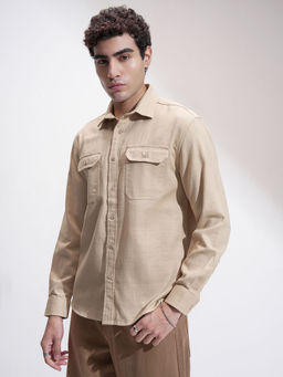 HIGHLANDER - Beige Relaxed Fit Shirt