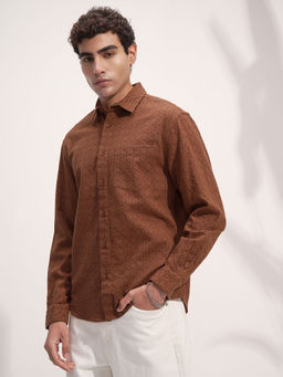 HIGHLANDER - Brown Relaxed Fit Shirt