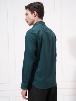 HIGHLANDER - Teal Relaxed Fit Spread Collar Shirt