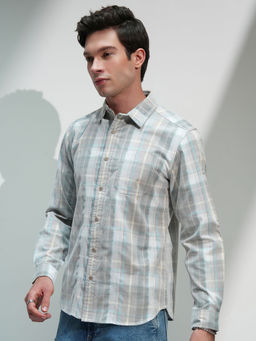 HIGHLANDER - Multi-Colour Checks Spread Collar Shirt