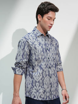 HIGHLANDER - Blue Print Multi Pocket Shirt