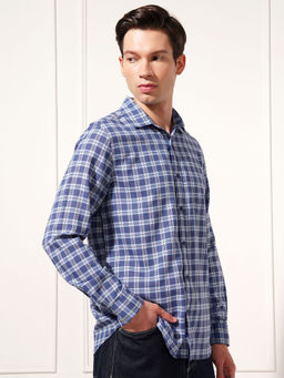 HIGHLANDER - Blue Checks Relaxed Fit Shirt