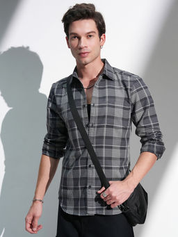 HIGHLANDER - Men's Grey Slim Shirt