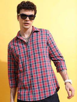 HIGHLANDER - Men's Red Slim Shirt