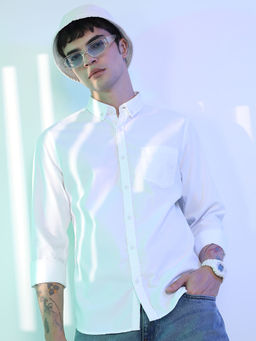 HIGHLANDER - Men's White Slim Shirt