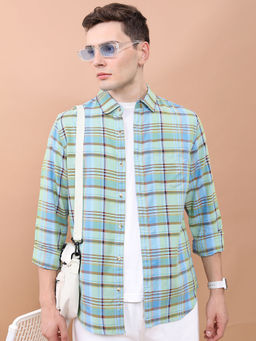 HIGHLANDER - Men's Blue Slim Shirt