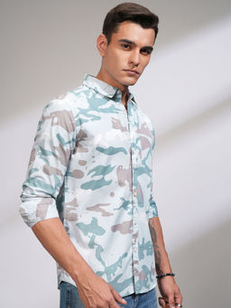 HIGHLANDER - Men's Powder Blue Slim Shirt