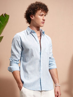 HIGHLANDER - Blue Button Down Relaxed Fit Shirt