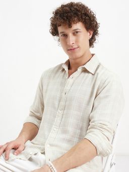 HIGHLANDER - Men's Light Beige Relaxed Shirt