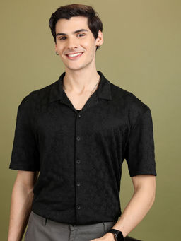 HIGHLANDER - Oversized Floral Cuban Collar Casual Shirt