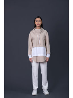 Muvazo - Women Beige Breathe Easy Sweatshirt