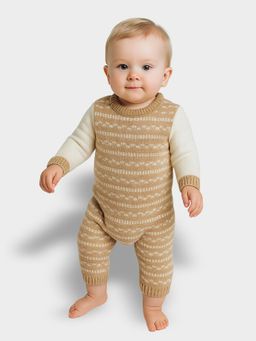 Mi Arcus - Geometric Pattern Knitted Full Sleeves Sleepsuit for Kids