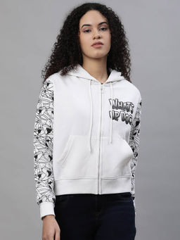 Free Authority - Looney Tunes Printed White Hoodie