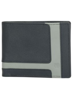 Titan - Colorblock Leather Bifold Wallet in Color Navy Blue