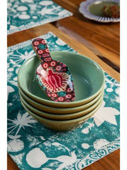 Freedom Tree - Sakua Handpainted Ceramic Katori - Set Of 4