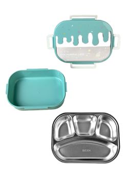 Little Surprise Box - Teal Icecream Drip Big Size Stainless Steel Lunch Box 1300Ml