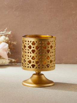 Fabindia - Yellow Ramy Metal Votive Holder with Stand