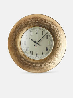 Fabindia - Golden Tejas Metal Embossed Wall Clock