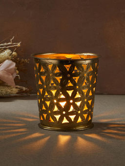 Fabindia - Golden Saaj Metal Cutwork Votive Holder