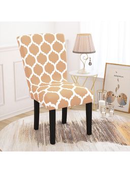 Story@Home - Polyester Spandex Beige Motif Print Chiar Cover