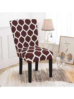 Story@Home - Polyester Spandex Maroon Motif Print Chiar Cover