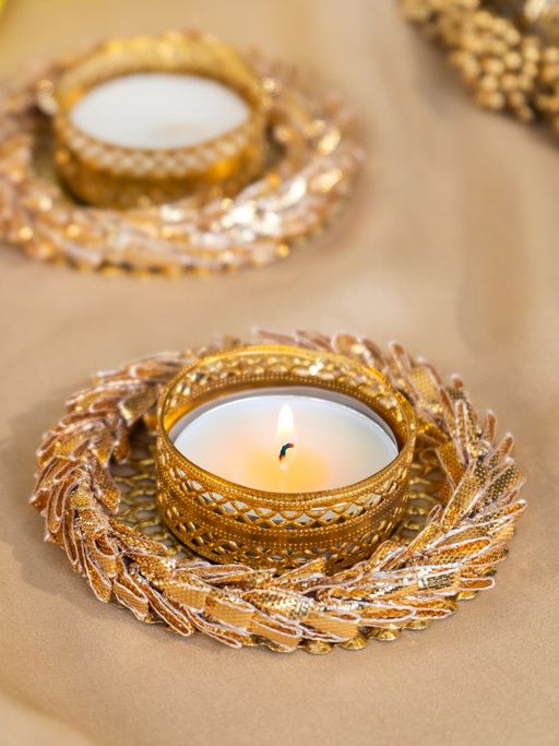 THE ZAPPY BOX Decorative T-light Candle Holders (Pack of 2)