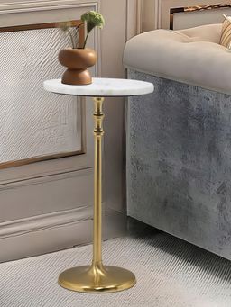 Metalsmith - Modern Gold Finish Round Metal Side Table