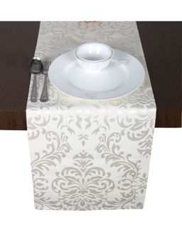 Sivya by Home - Self Design Cotton Table Runner 13x60 Inch Off White Pack Of 1