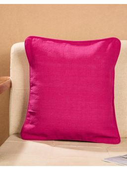 Fabindia - Pink Cotton Woven Cushion Cover (16x16 inches)