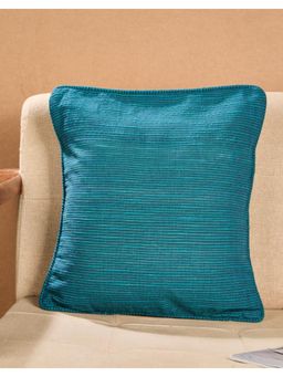 Fabindia - Teal Cotton Woven Cushion Cover (16x16 inches)