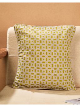 Fabindia - Yellow Cotton Woven Cushion Cover (16x16 inches)