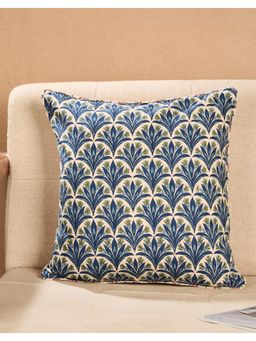 Fabindia - Blue Cotton Printed Gulzar Cushion Cover (16x16 inches)
