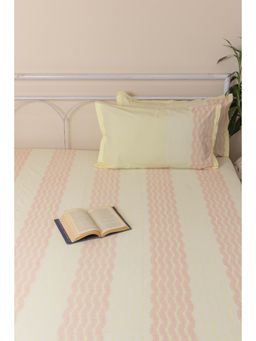 ADYA - Light Yellow Abstract Cotton Bedcover