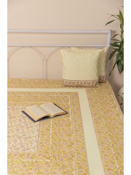 ADYA - Iced Mango Cotton Bedcover with Cushion Cover