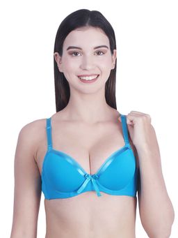 BRACHY - Blue Women T-Shirt Heavily Padded Push Up Bra