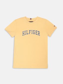 Tommy Hilfiger - Boys Yellow Cotton Typography T-shirt